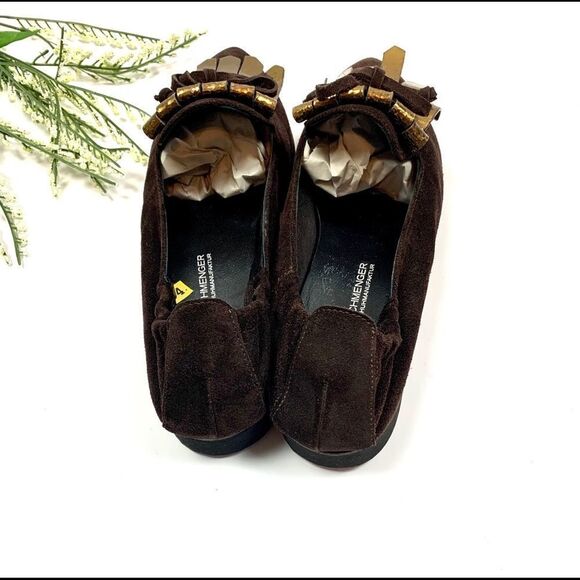 NWT Kennel & Schmenger Brown Suede Fringe Pointy Toe Flats - Picture 5 of 10